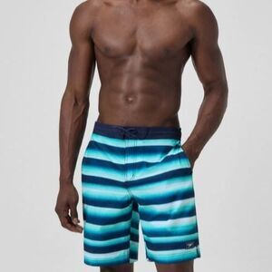 Speedo Print Bondi 20” Boardshorts XXL Blue Green Stripe NWT Swim Trunks